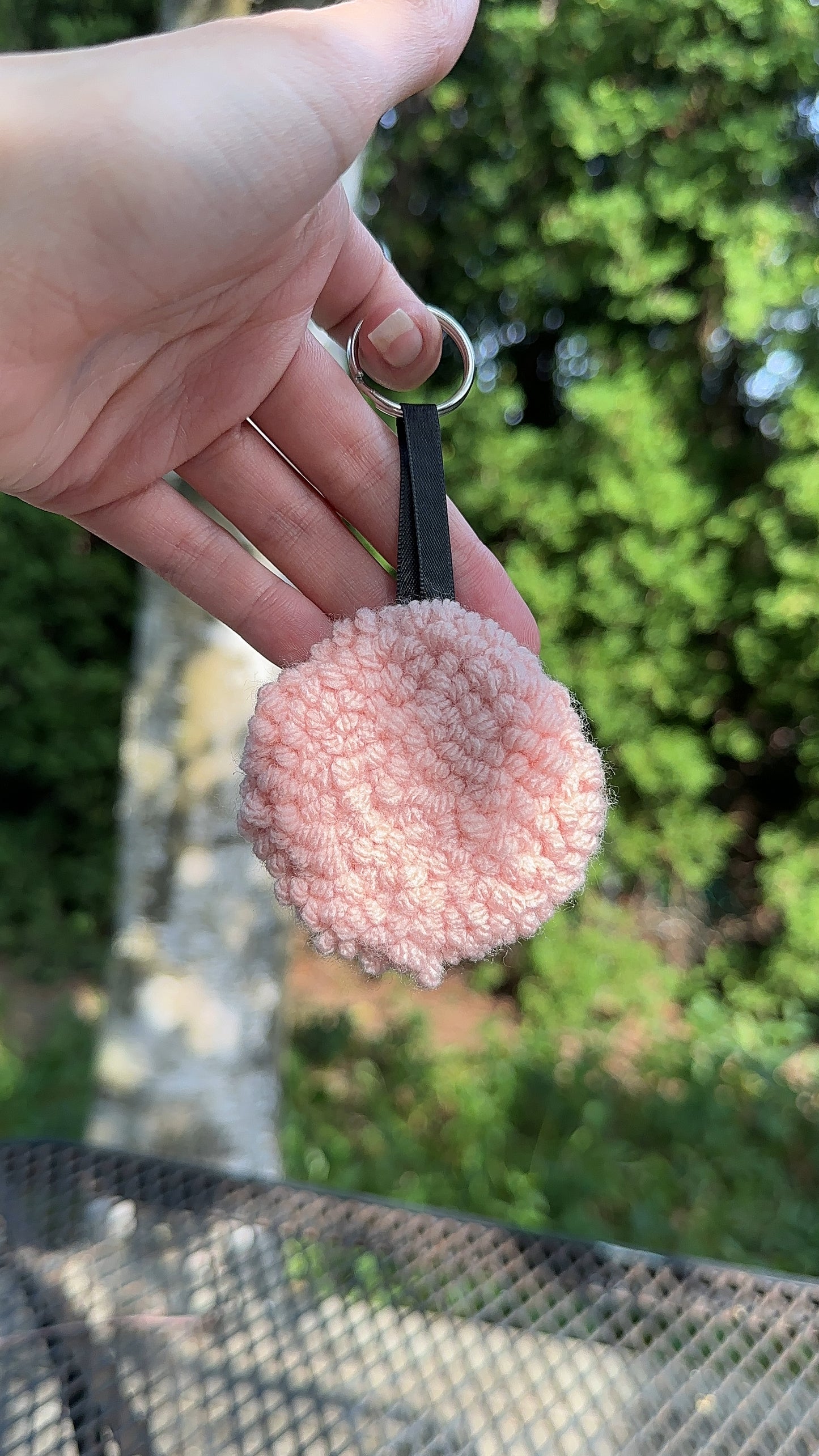 Simple Punch Needle Keychain, Handmade Keychain