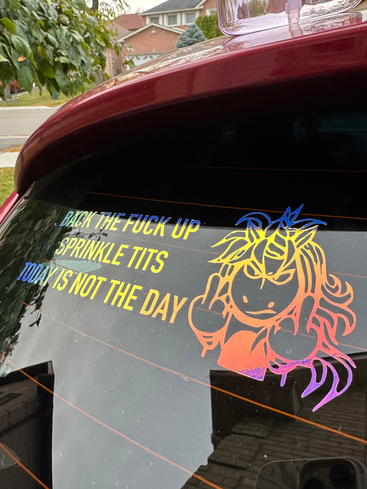 Back The F*ck Up Sprinkle Tits Today Is Not The Day Unicorn Car Decal, Bumper Sticker, Vinyl Permanent Decal Sticker