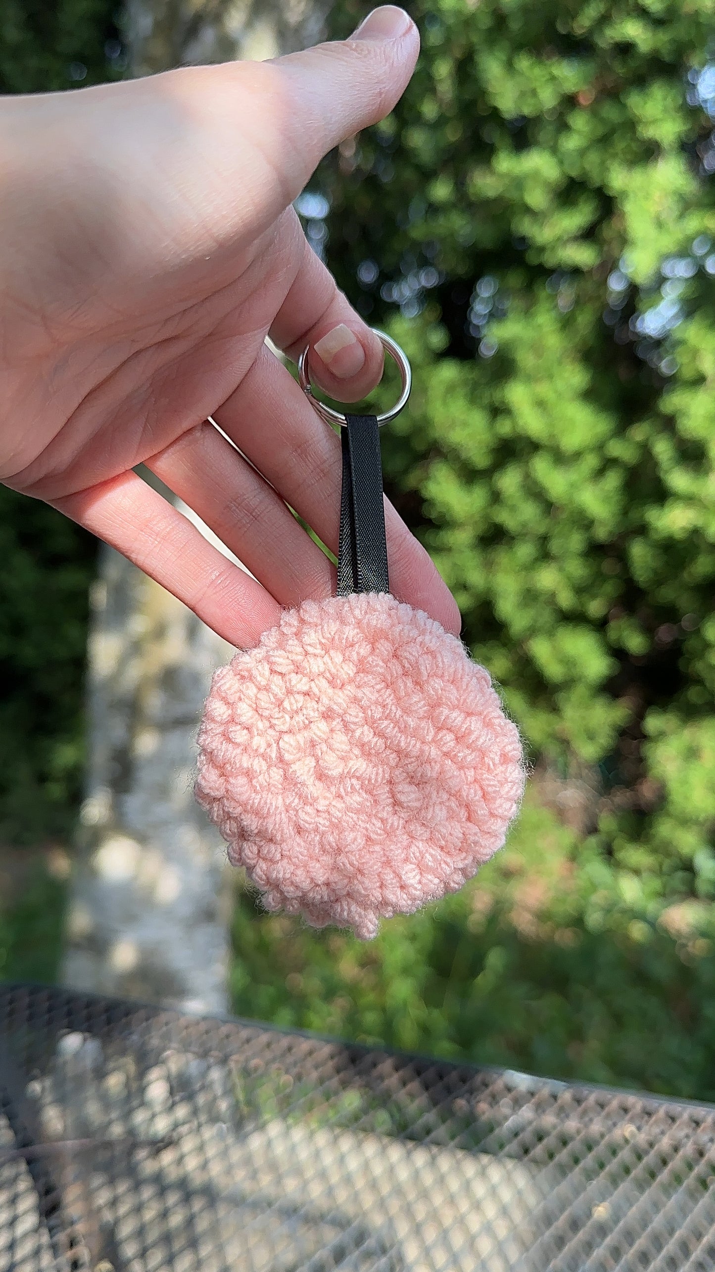 Simple Punch Needle Keychain, Handmade Keychain