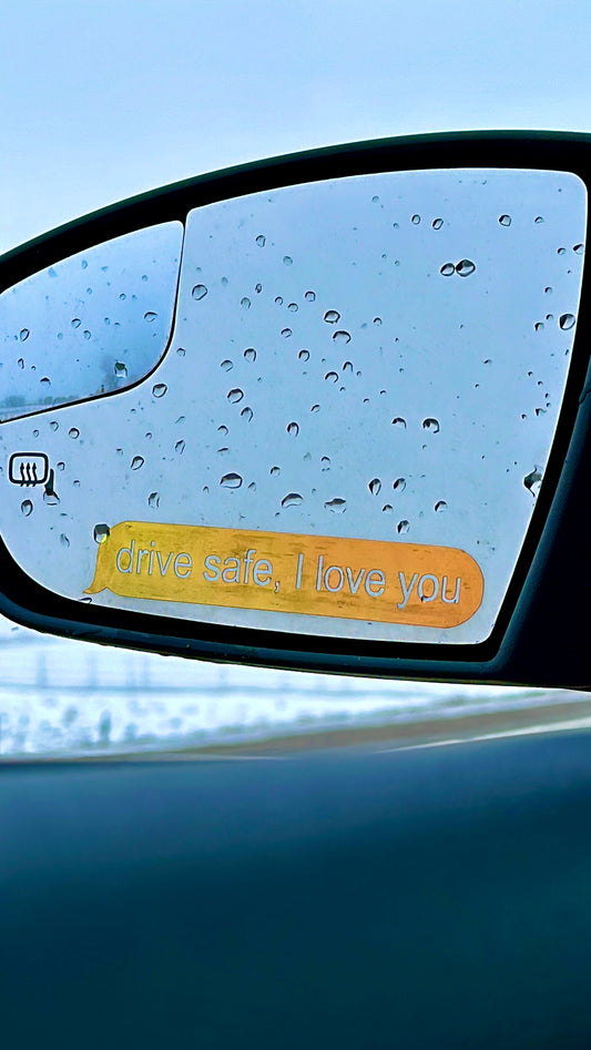 Drive safe, I love you, Message Car Decal, Holographic Permanent Vinyl, Window Sticker, Iridescent Decal Sticker, Car Accessories, Receiving Message