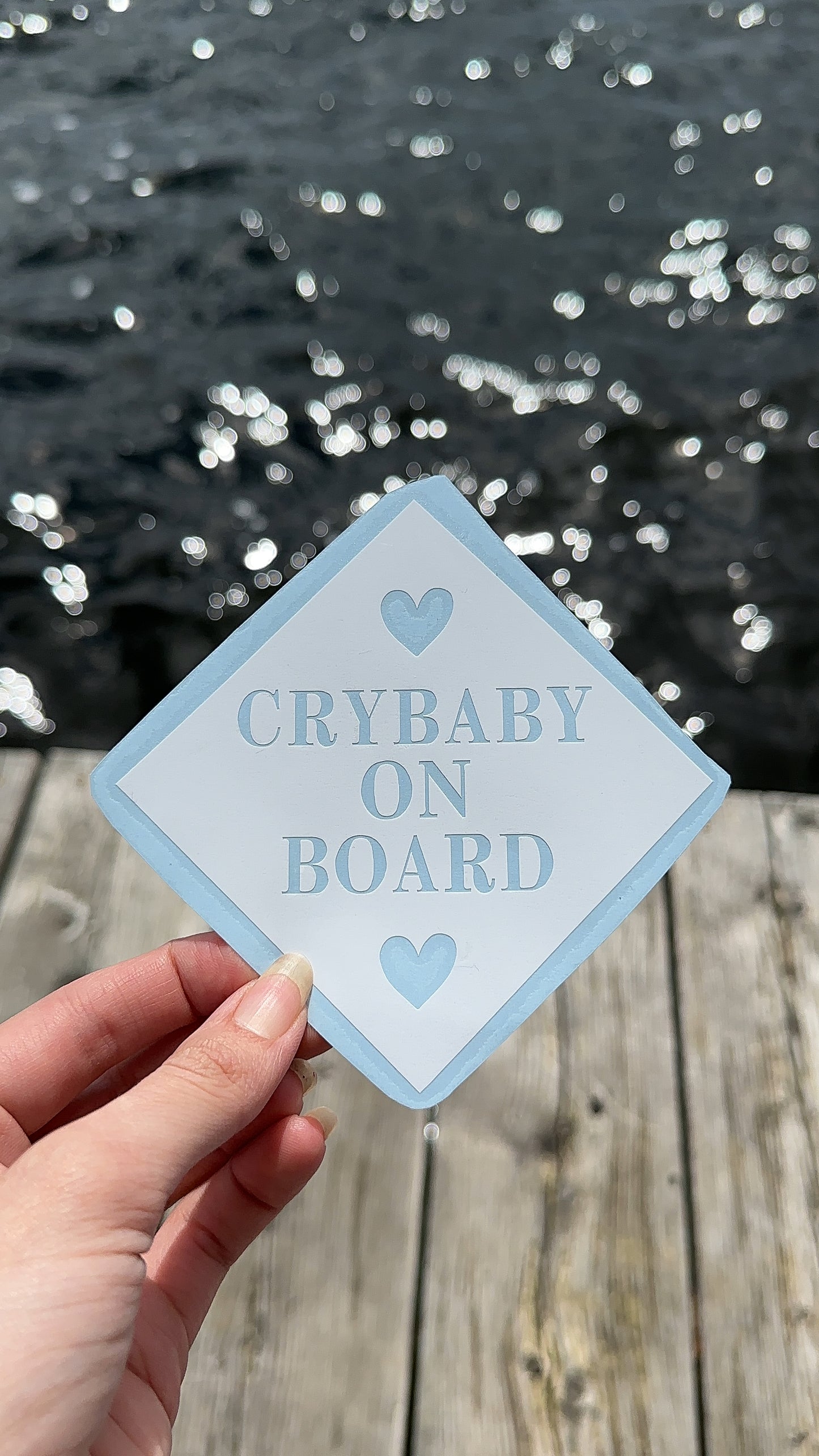 Crybaby On Board Car Decal, Bumper Sticker, Permanent Vinyl Decal