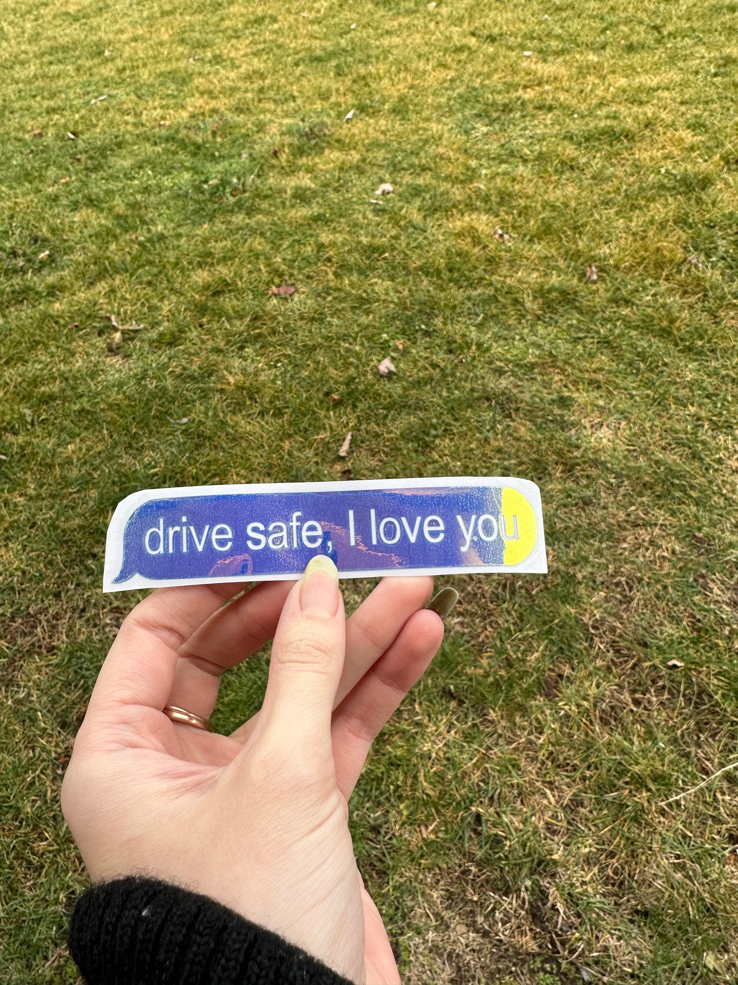 Drive safe, I love you, Message Car Decal, Holographic Permanent Vinyl, Window Sticker, Iridescent Decal Sticker, Car Accessories, Receiving Message