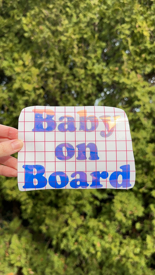 Baby On Board Car Decal, Bumper Sticker, New Mom Gift