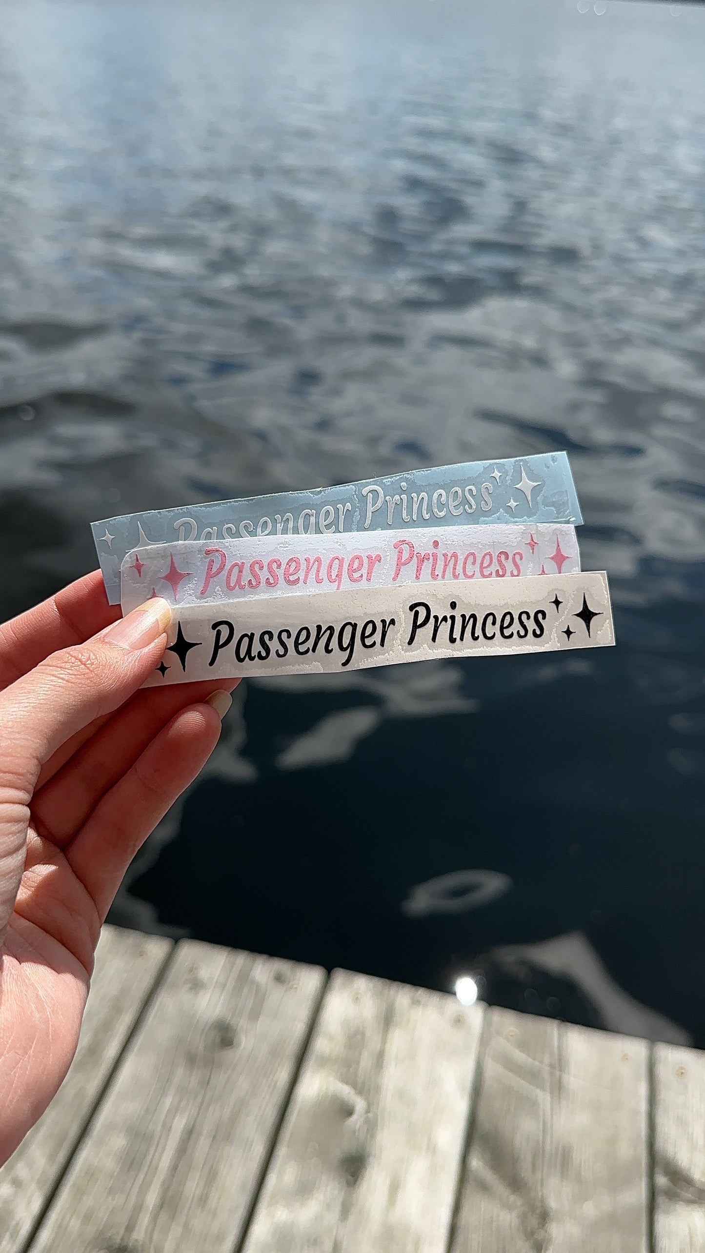 Passenger Princess Car Decal Pack of 3, Permanent Vinyl Mirror Decal Sticker, Mix and Match Pack, Gift Idea, Car Accessories