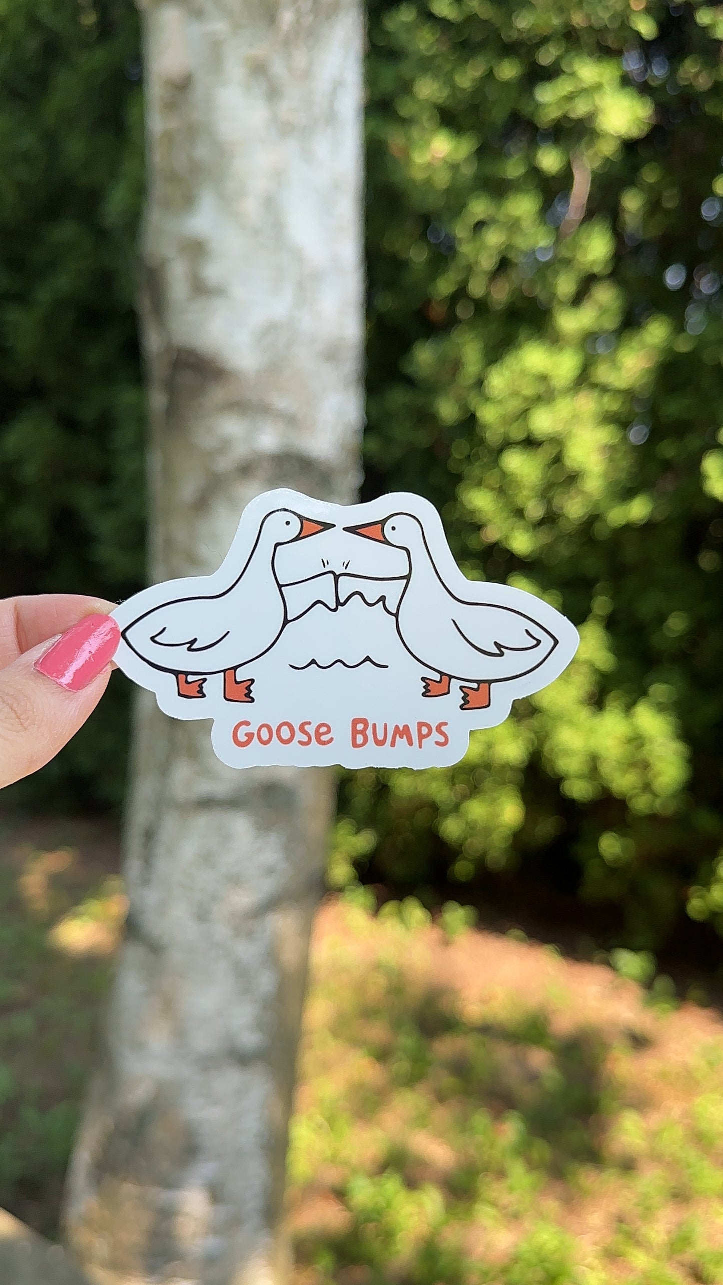 Goose Bumps Funny Meme Sticker, Animal Vinyl Sticker, Waterbottle Laptop Sticker