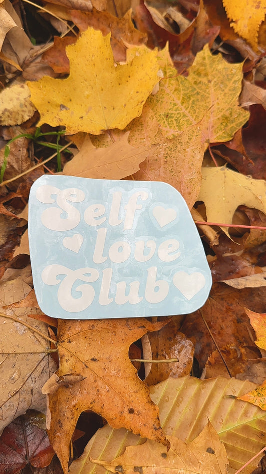 Self Love Club Car Decal, Permanent Bumper Sticker