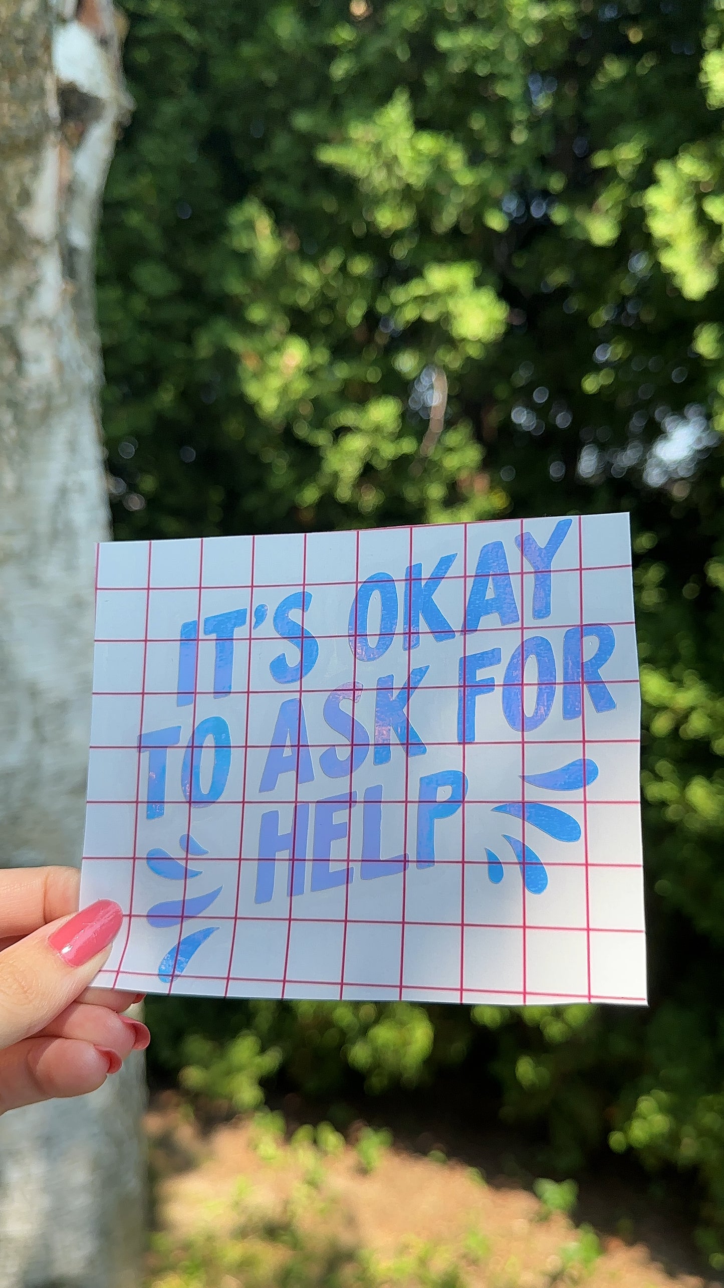 It’s Okay To Ask For Help Vinyl Car Decal, Mental Health Support Bumper Sticker