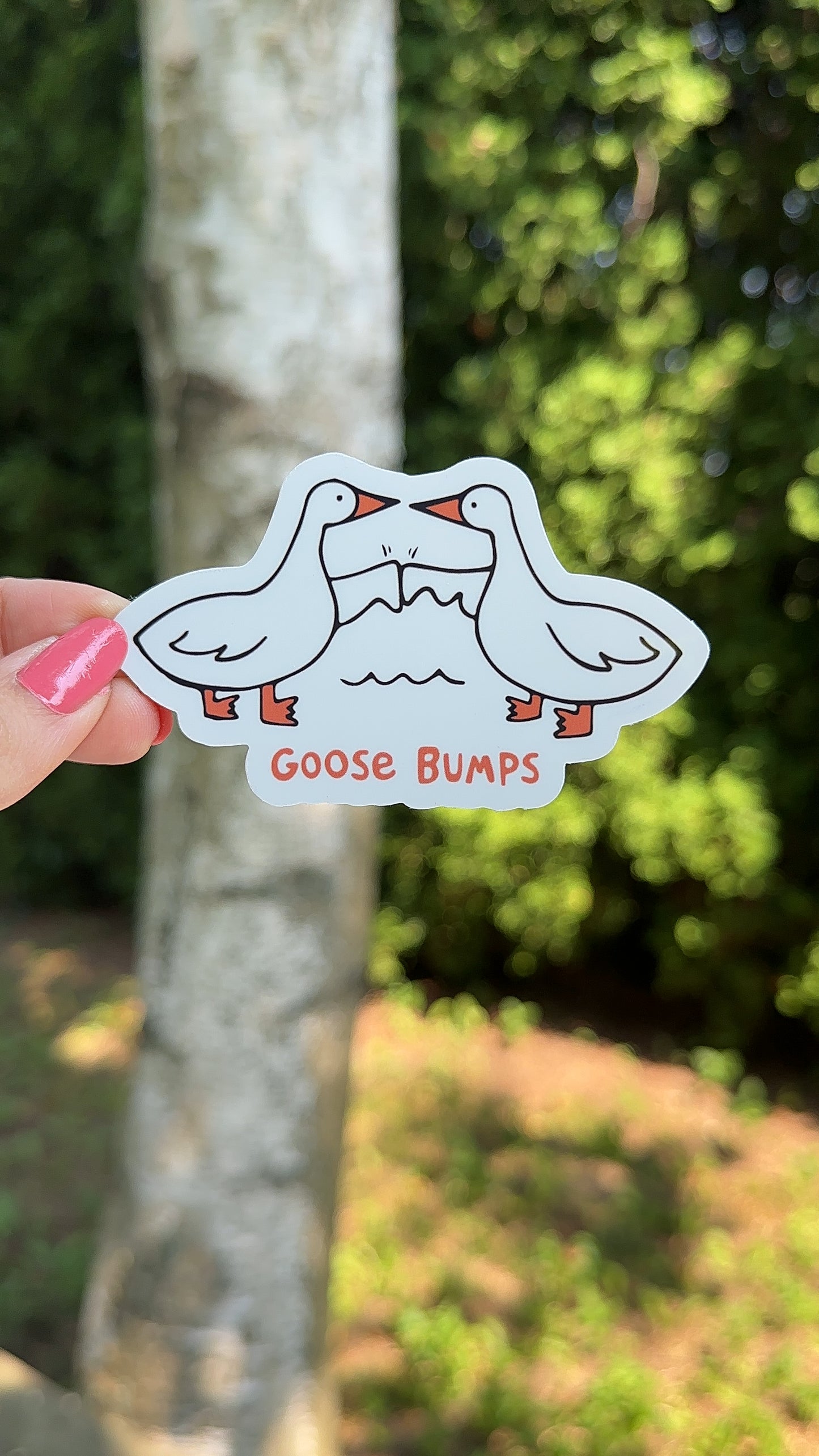 Goose Bumps Funny Meme Sticker, Animal Vinyl Sticker, Waterbottle Laptop Sticker