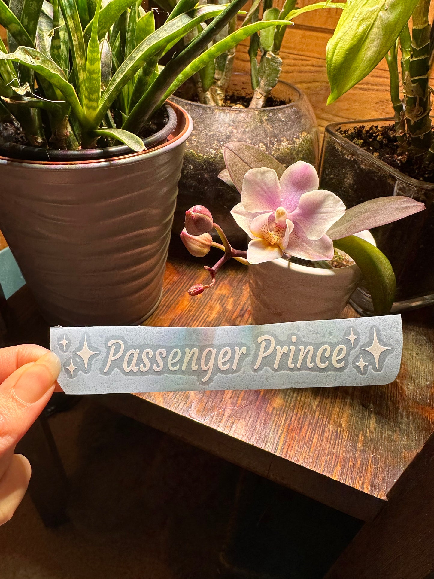 Passenger Prince Car Decal, Permanent Vinyl Mirror Sticker Decal