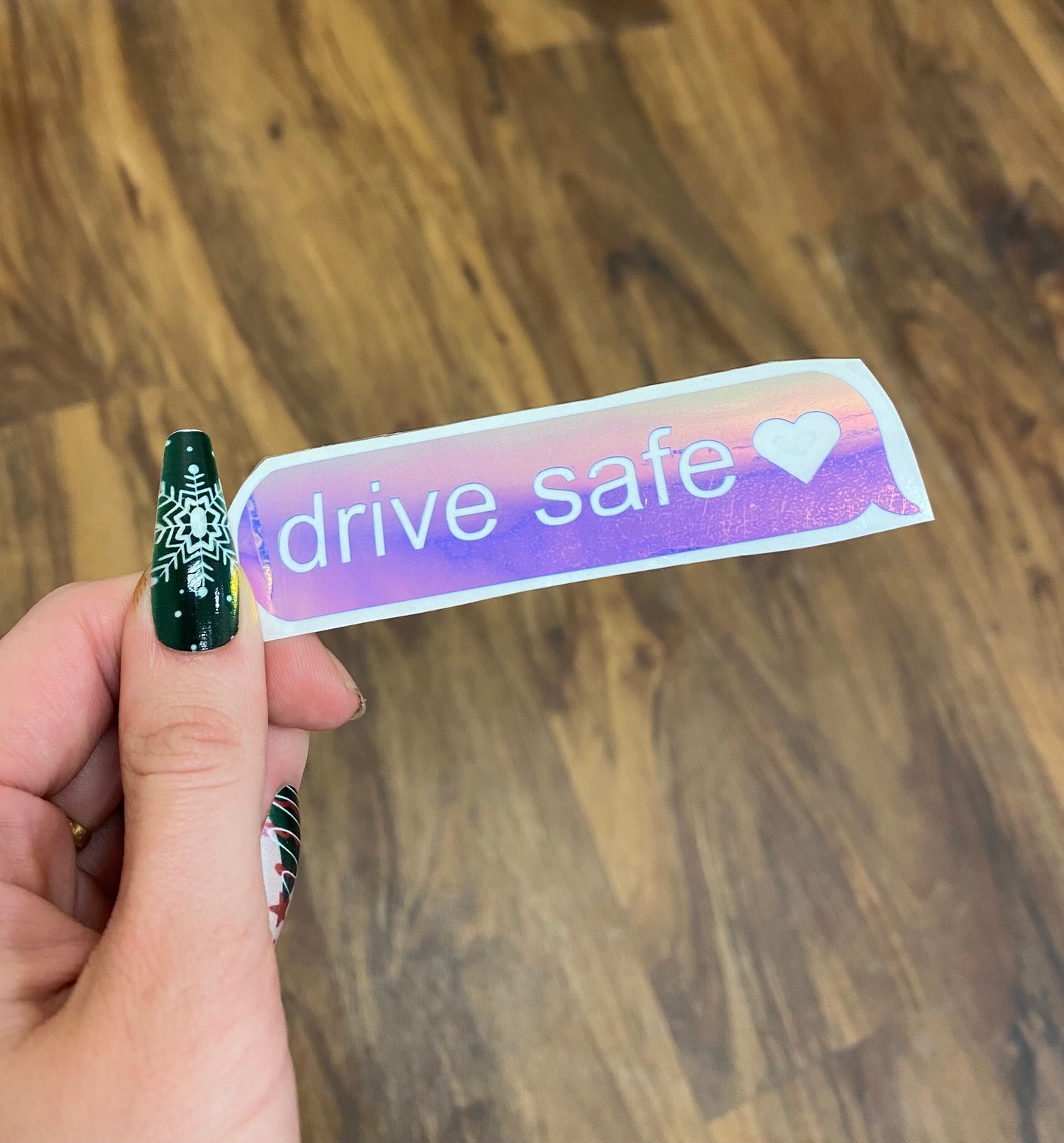 Drive Safe Message Holographic Car Decal, Vinyl Window Sticker