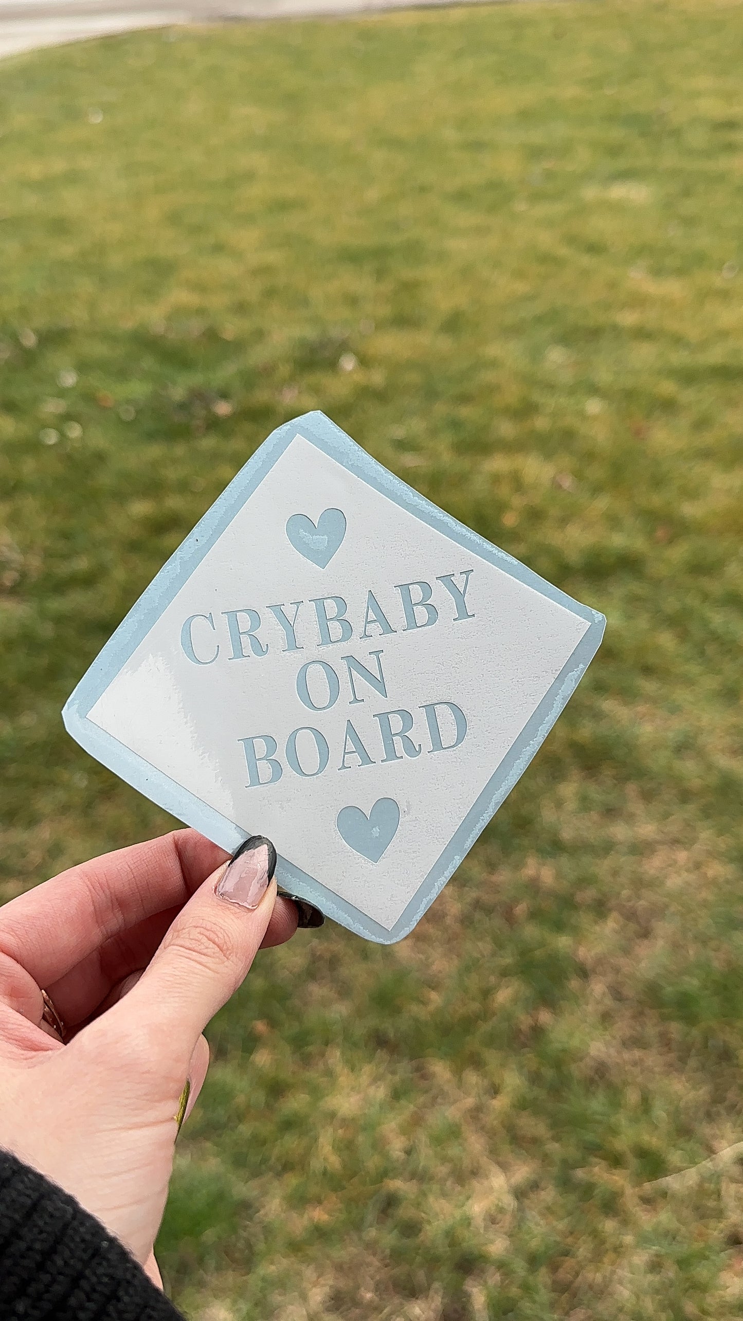 Crybaby On Board Car Decal, Bumper Sticker, Permanent Vinyl Decal