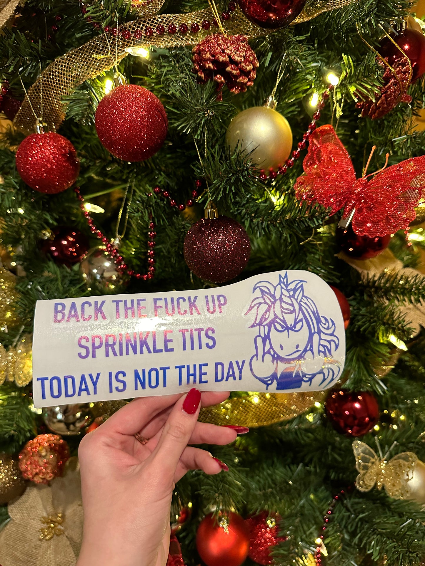 Back The F*ck Up Sprinkle Tits Today Is Not The Day Unicorn Car Decal, Bumper Sticker, Vinyl Permanent Decal Sticker